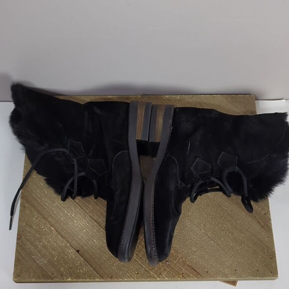 Fit and suede boots black leather Vincini - Picture 6 of 9